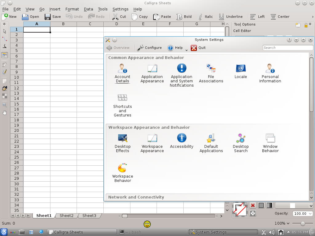 Slackware desktop screenshot: 14.0 settings
