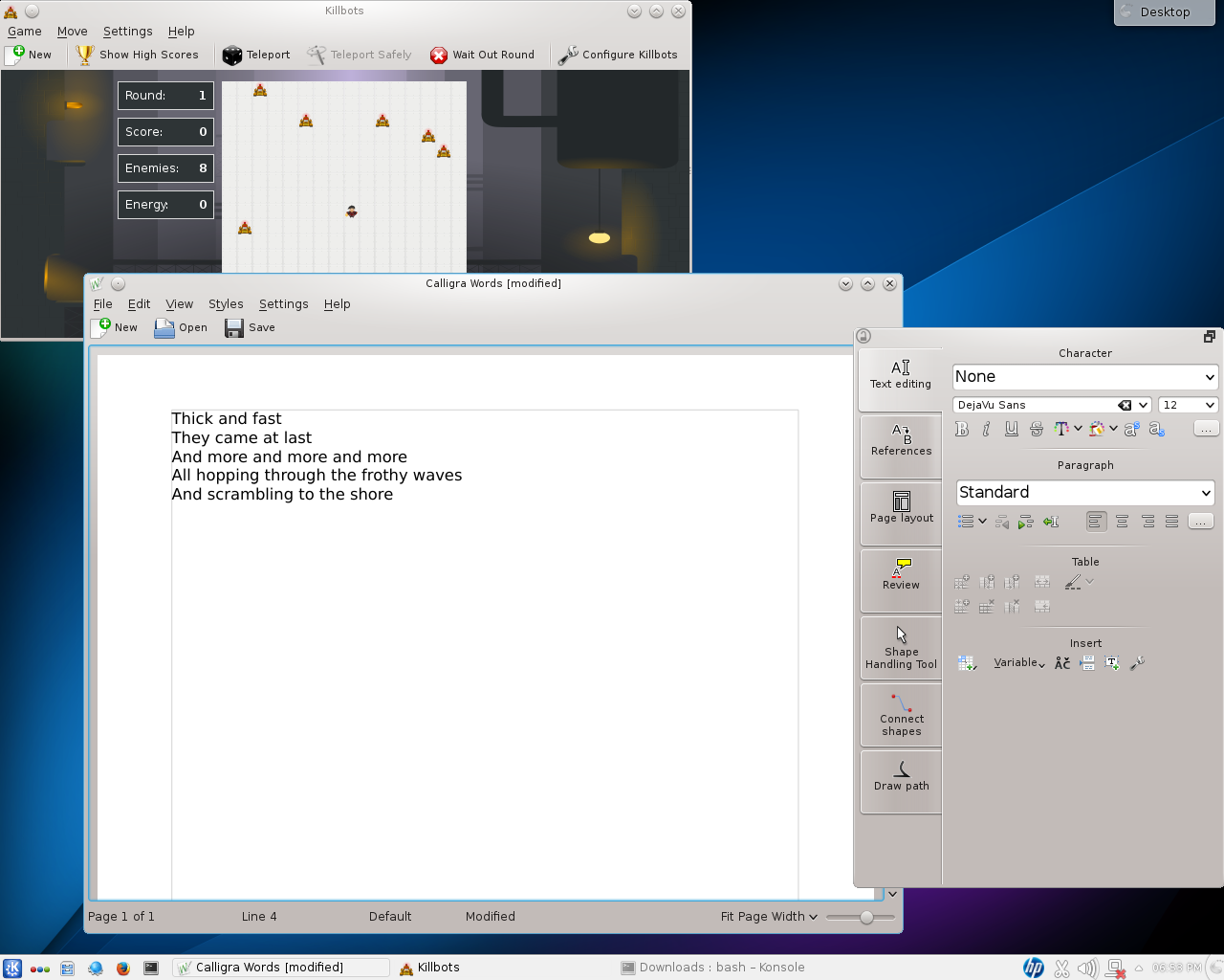 Slackware desktop screenshot: 14.2 apps