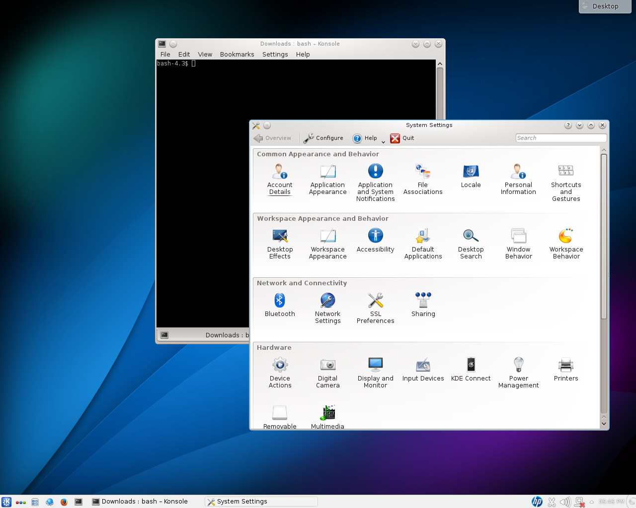 Slackware desktop screenshot: 14.2 settings