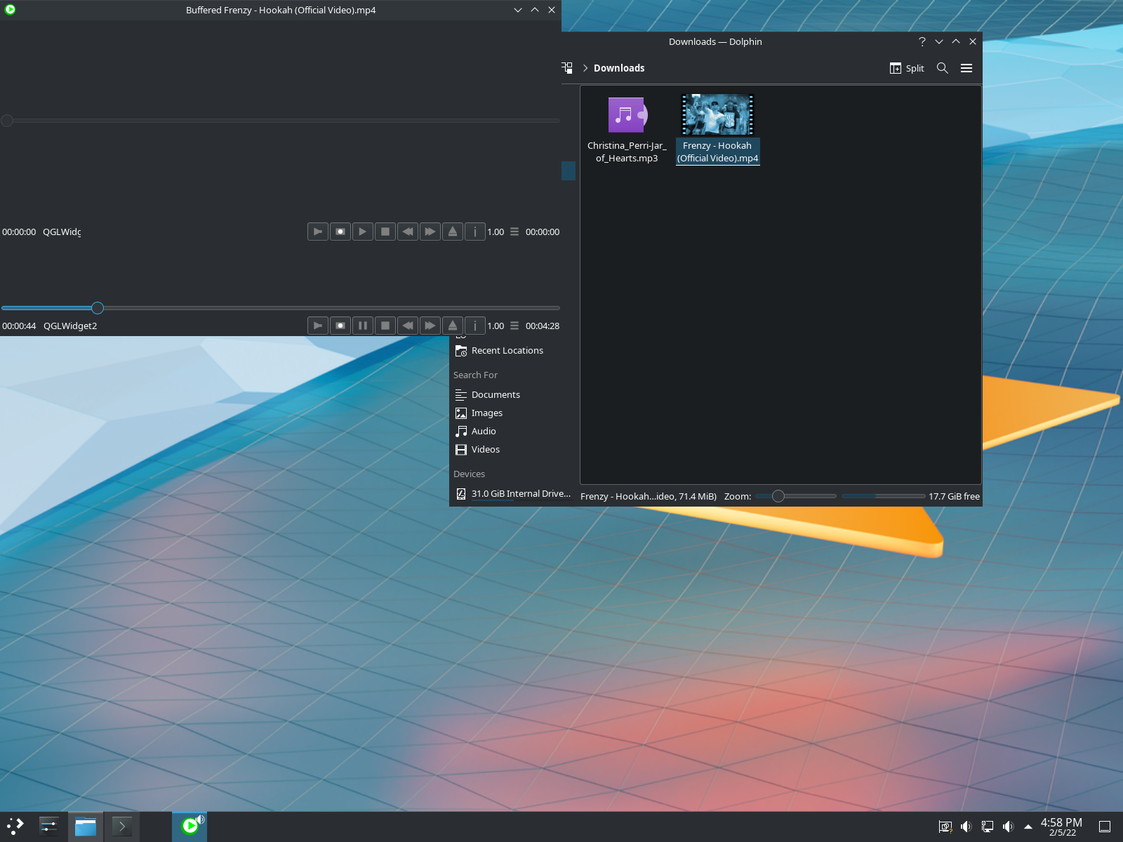 Slackware desktop screenshot: 15.0 video