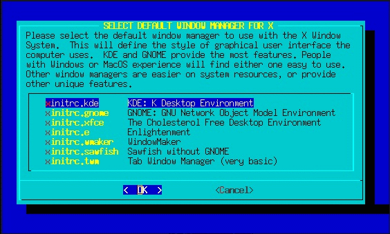 Slackware desktop screenshot: xwmconfig