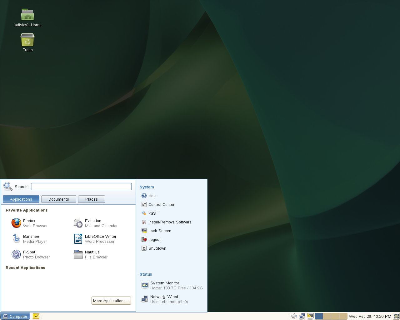 SUSE desktop screenshot: 11 sp2
