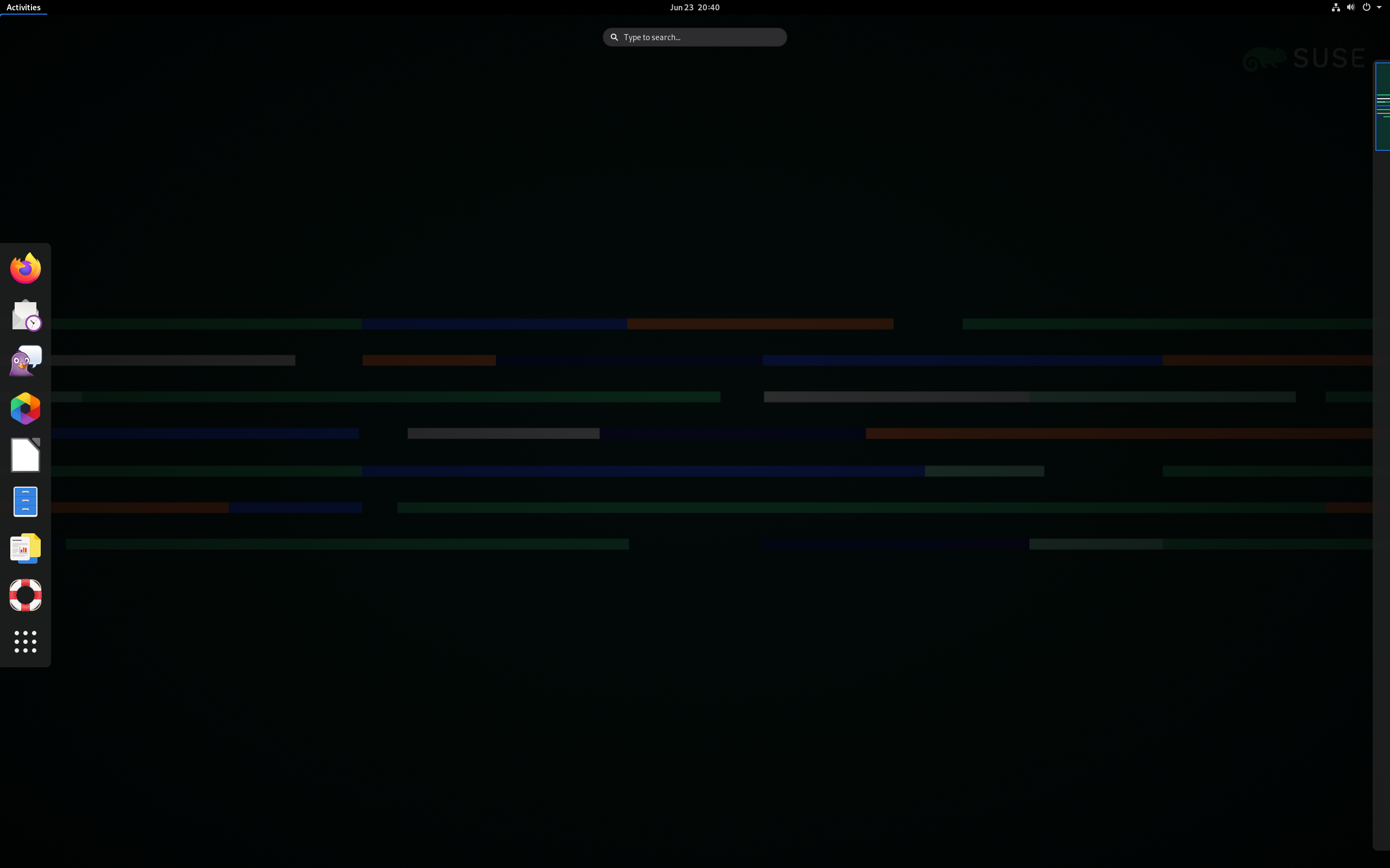 SUSE desktop screenshot: 15 sp3