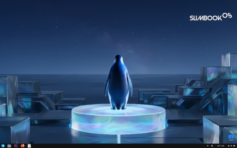 Slimbook OS desktop screenshot: Distribution overview