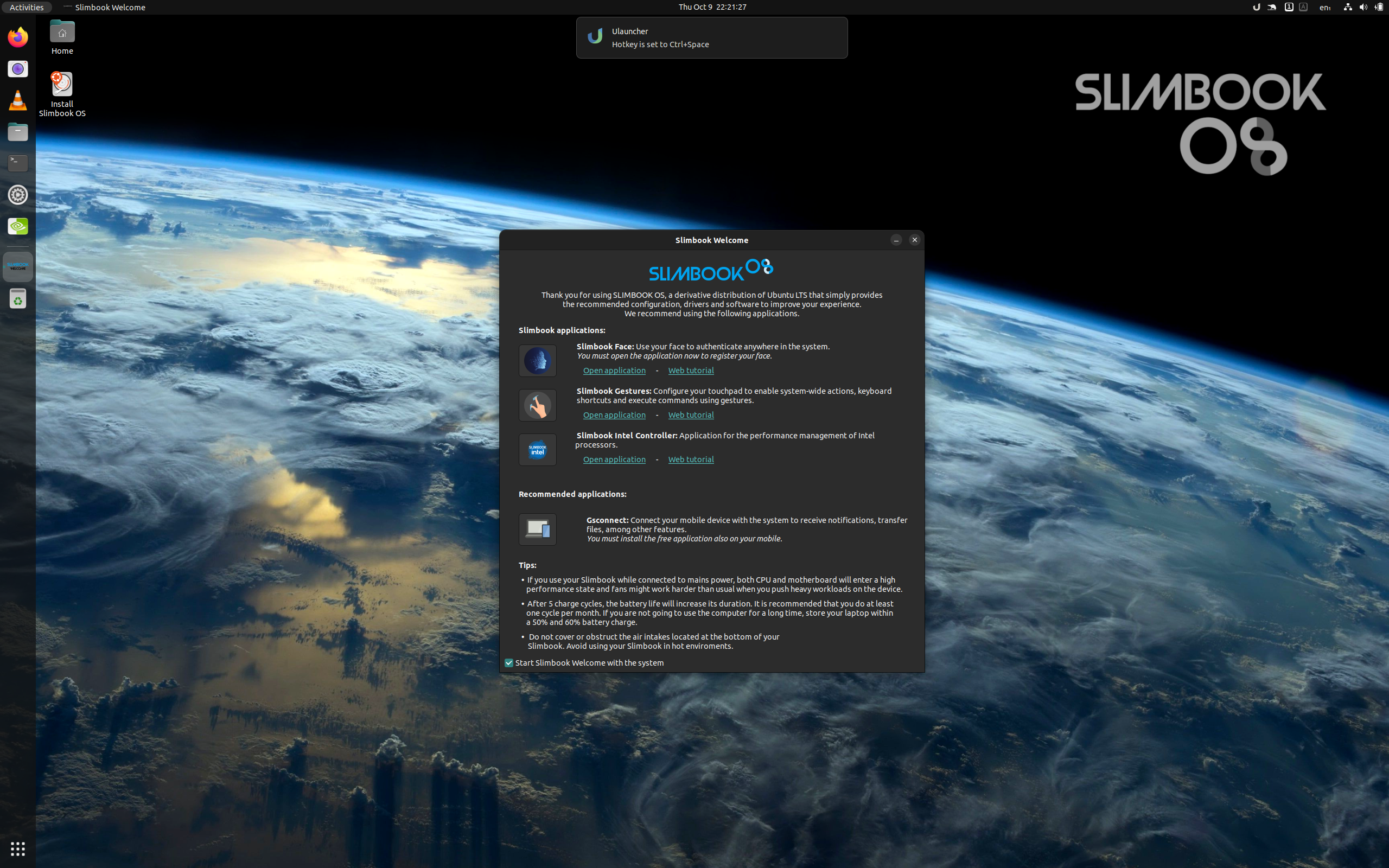 Slimbook OS desktop screenshot: 22.04