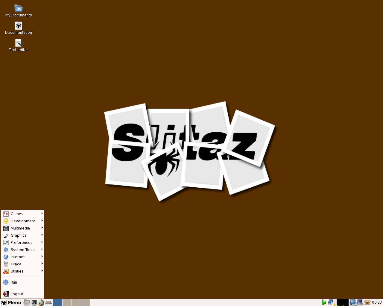 SliTaz desktop screenshot: 2.0