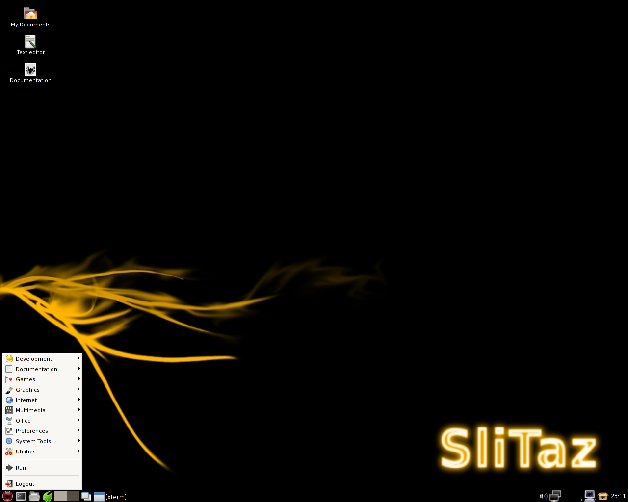 SliTaz desktop screenshot: 3.0