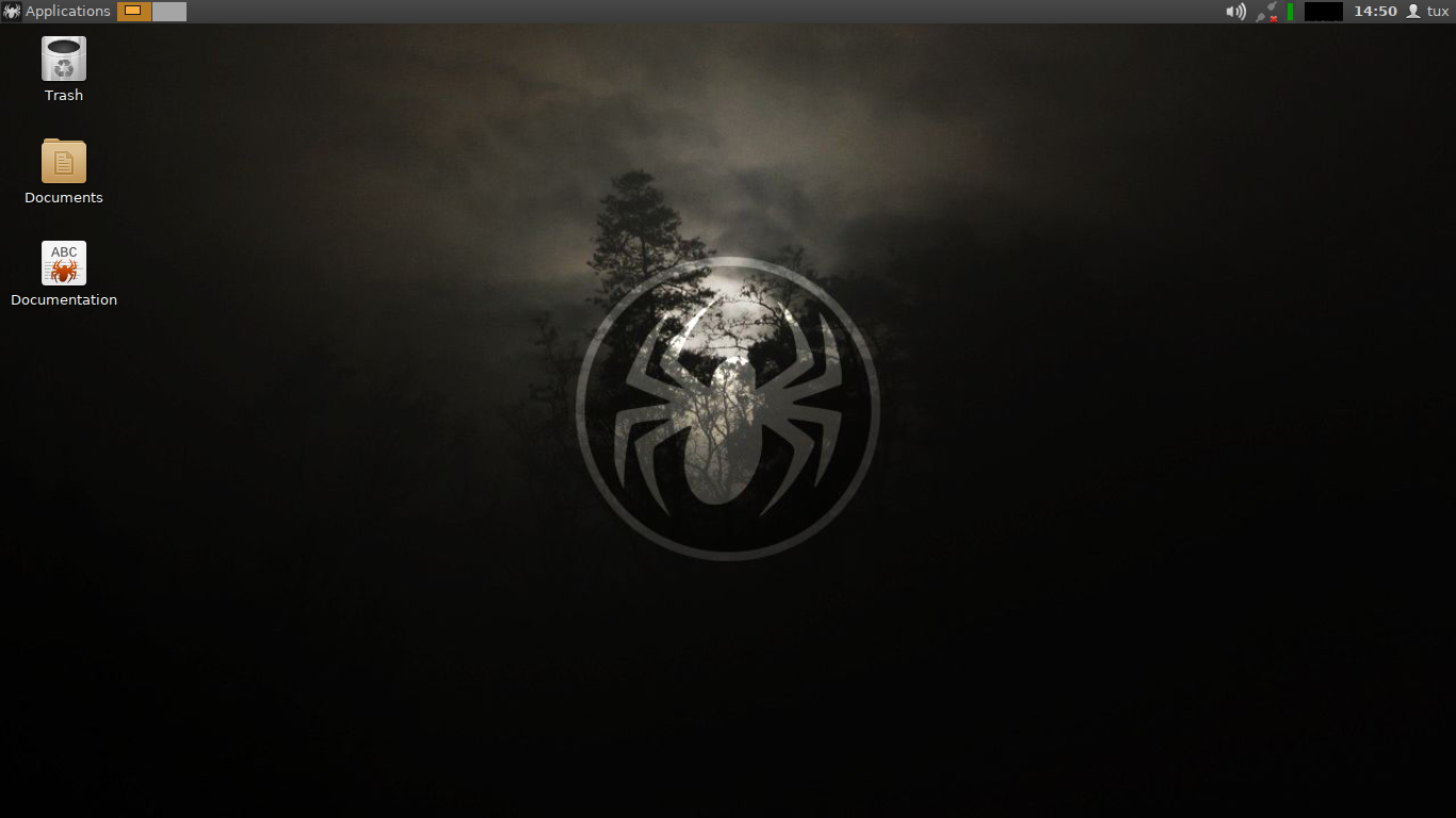 SliTaz desktop screenshot: rolling