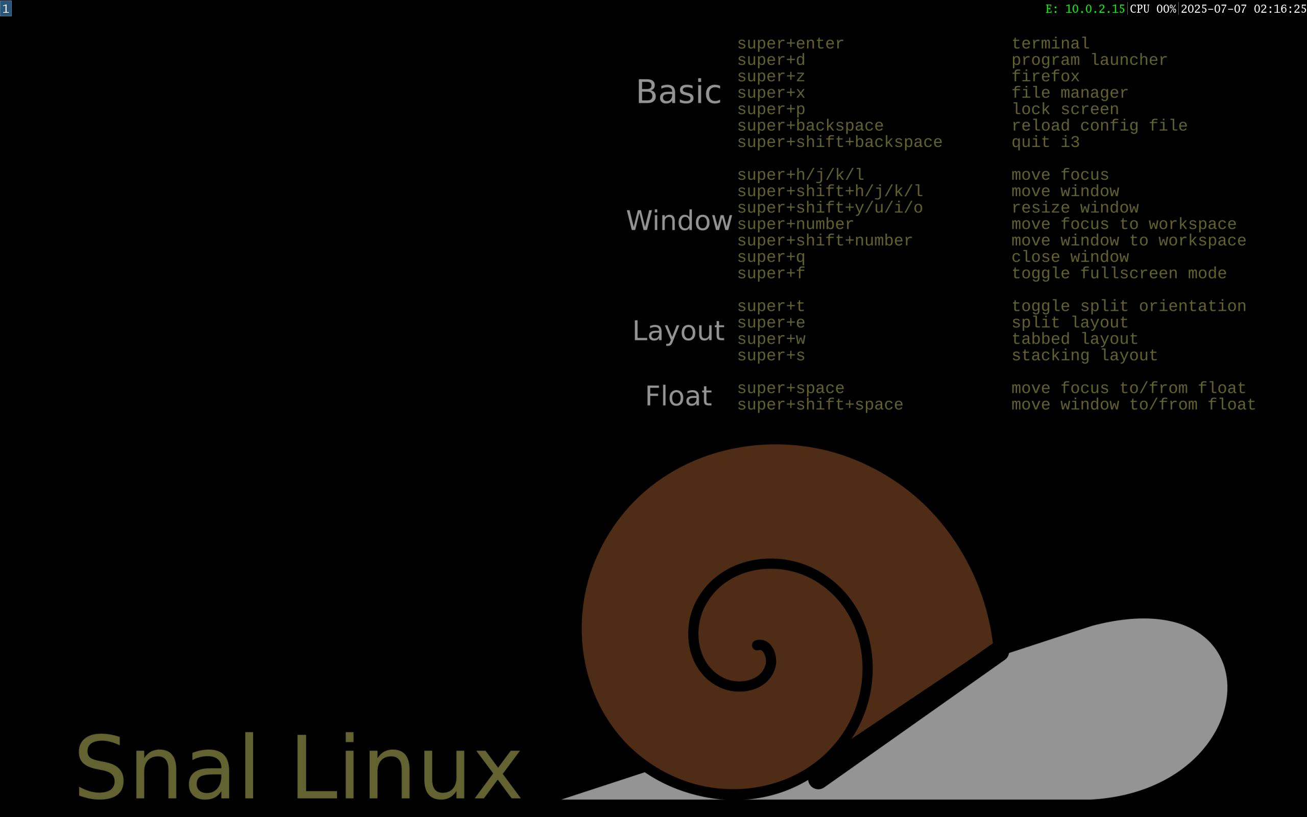 Snal desktop screenshot: 1.38