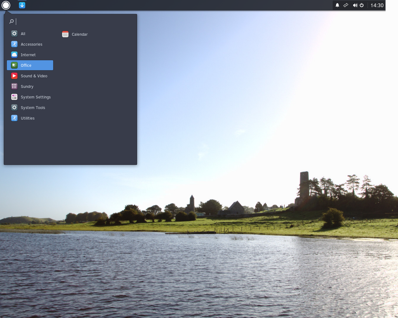 Solus desktop screenshot: 1.0 menu