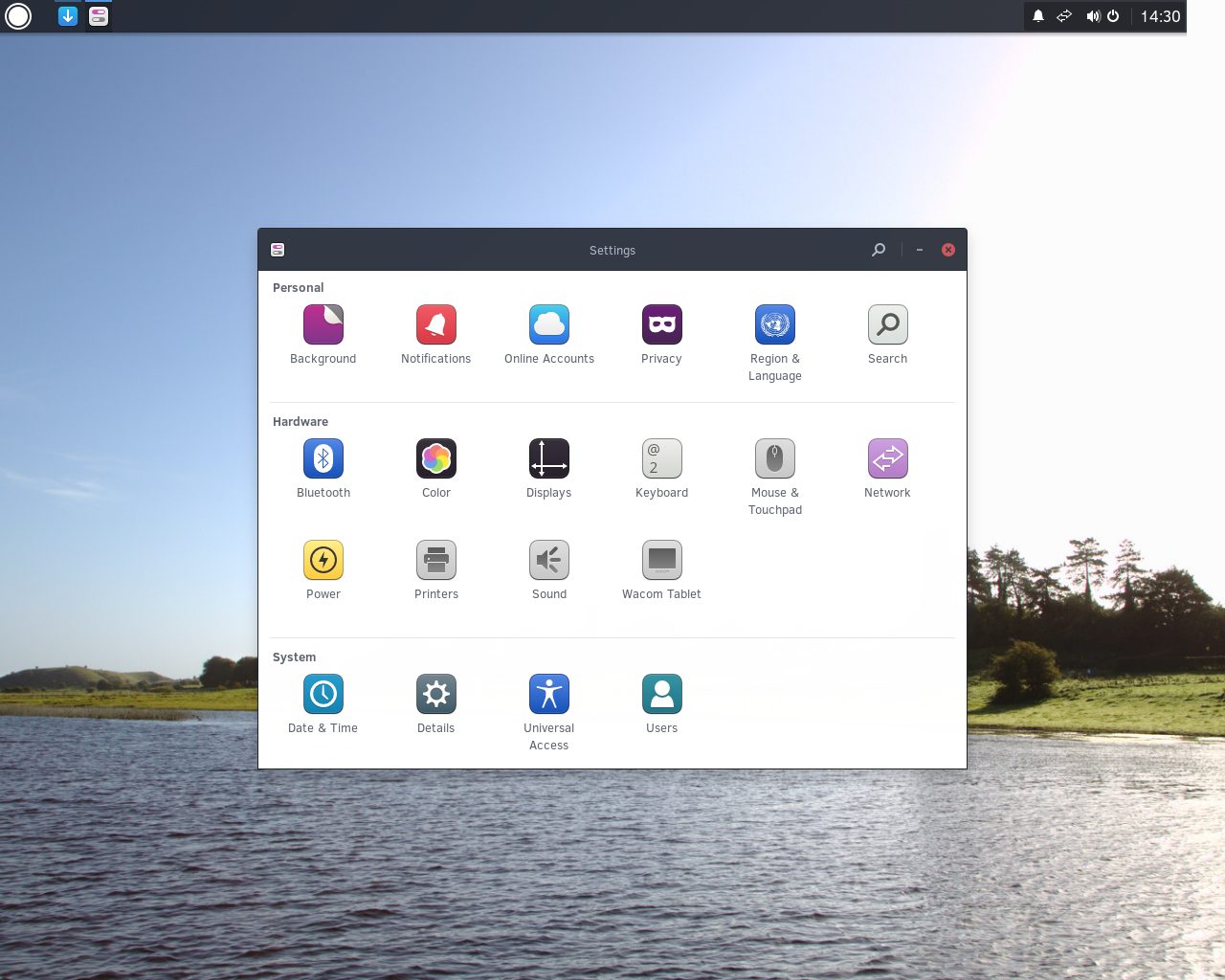 Solus desktop screenshot: 1.0 settings