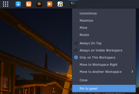Solus desktop screenshot: 2017.01.01.0 pin to panel