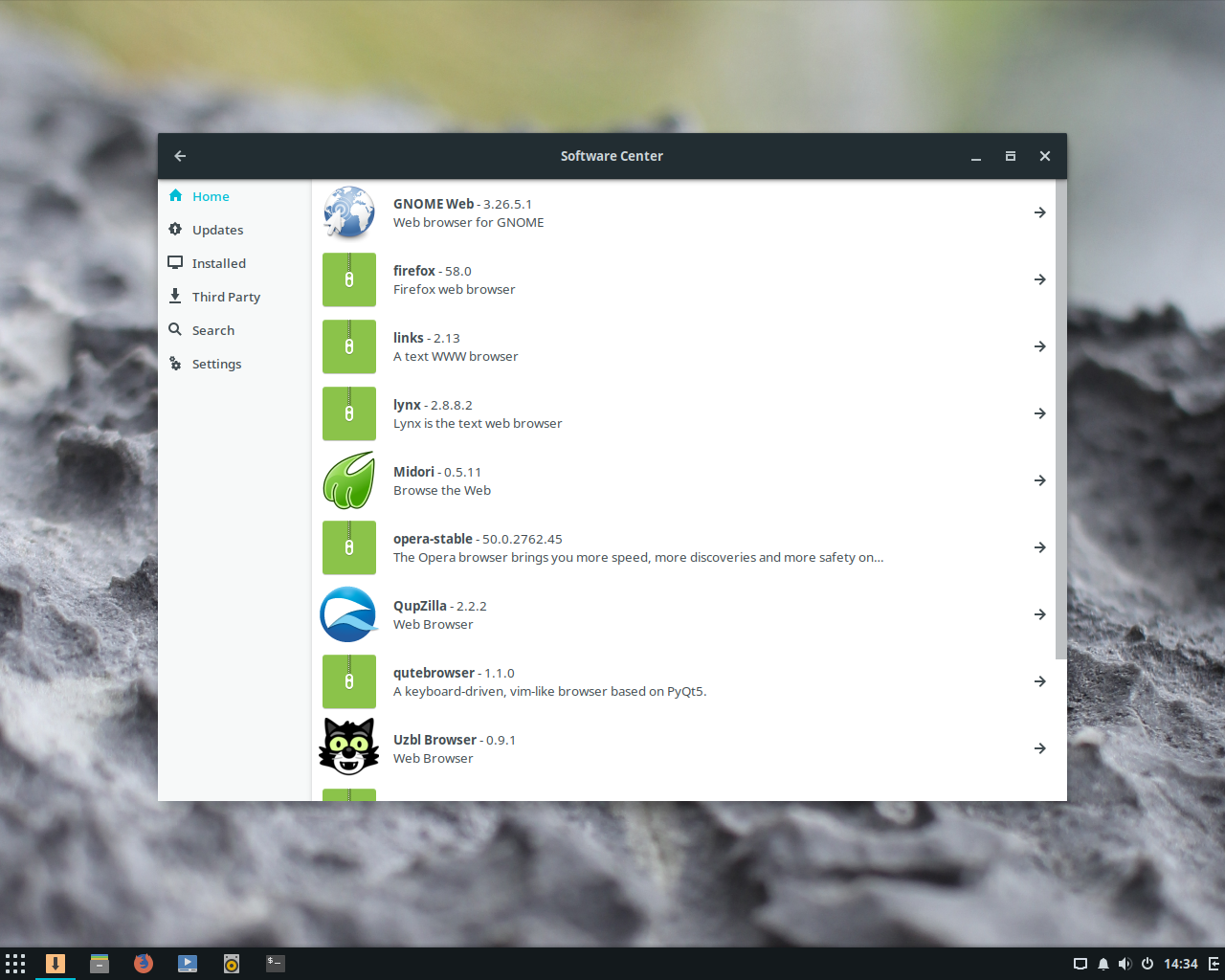 Solus desktop screenshot: 3 software