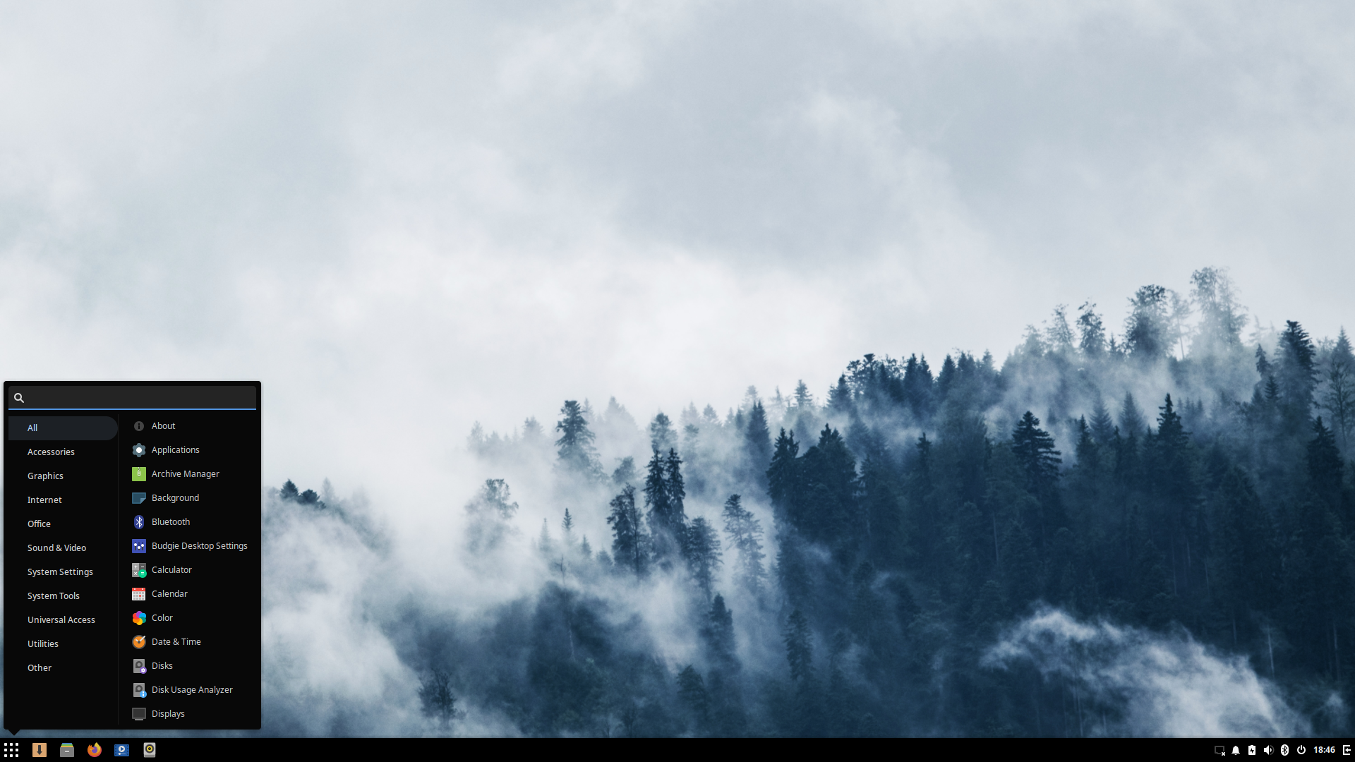 Solus desktop screenshot: 4.1 budgie desktop with application menu