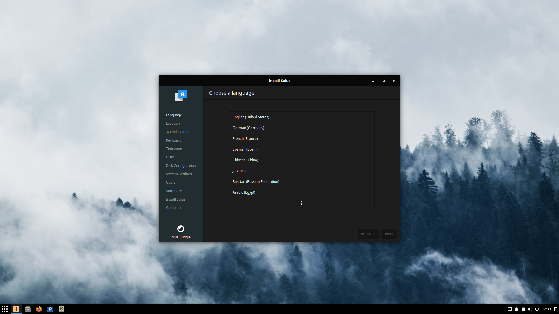 Solus desktop screenshot: 4.1 installer