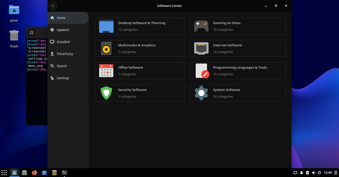 Solus desktop screenshot: 4.3 software