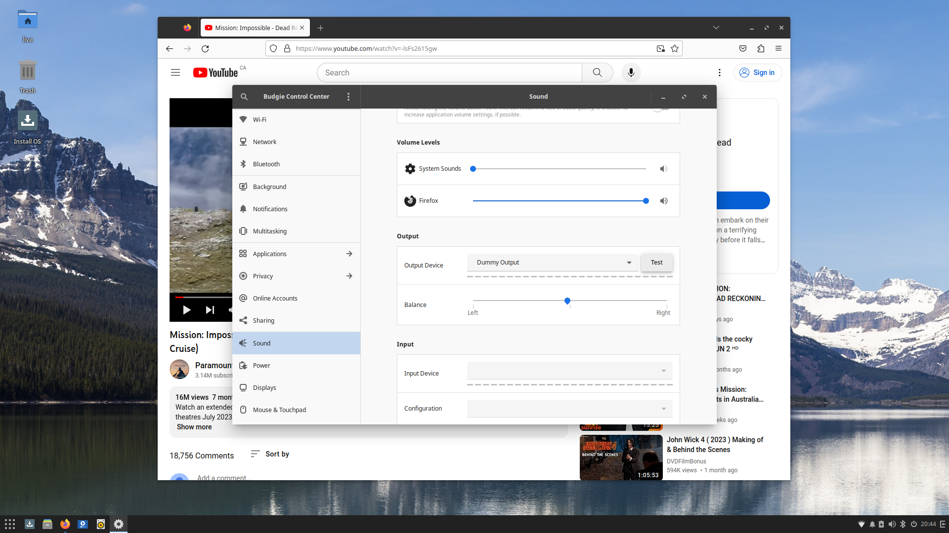 Solus desktop screenshot: 4.4 audio