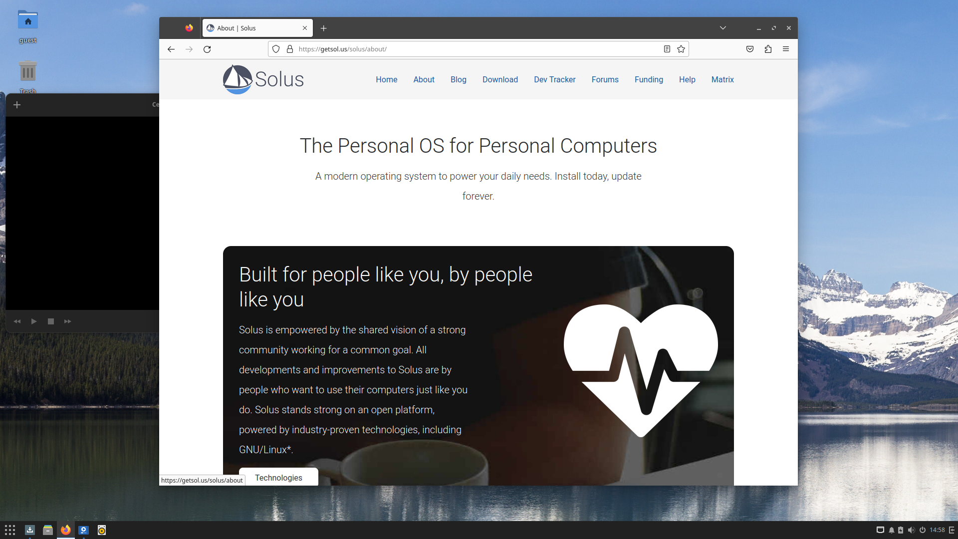 Solus desktop screenshot: 4.4 firefox
