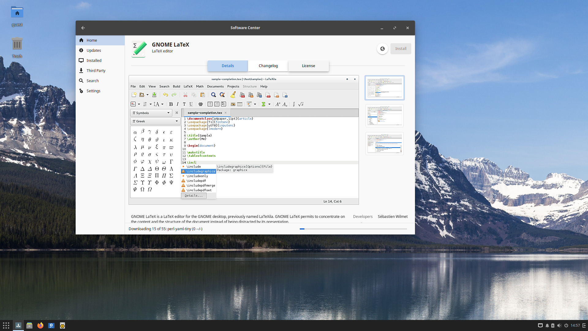 Solus desktop screenshot: 4.4 software