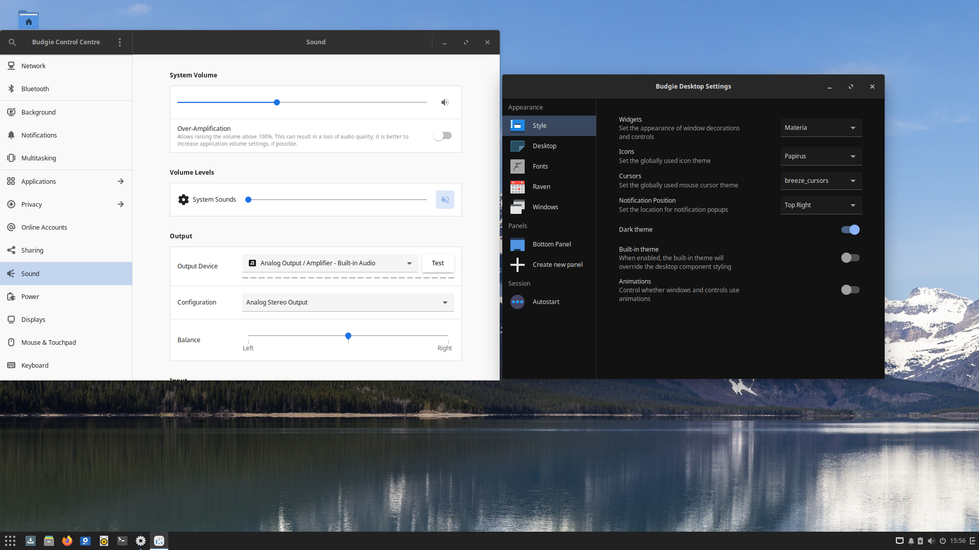 Solus desktop screenshot: 4.5 settings