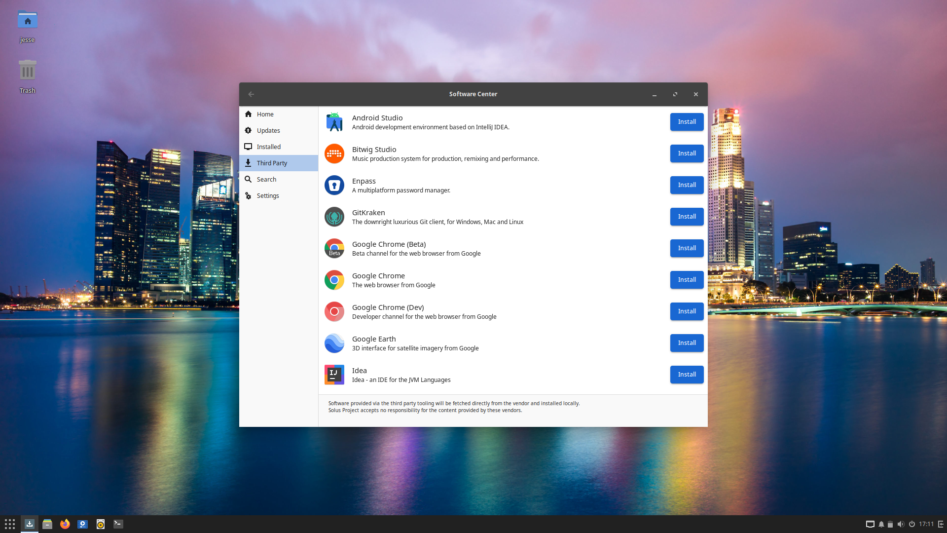 Solus desktop screenshot: 4.7 software