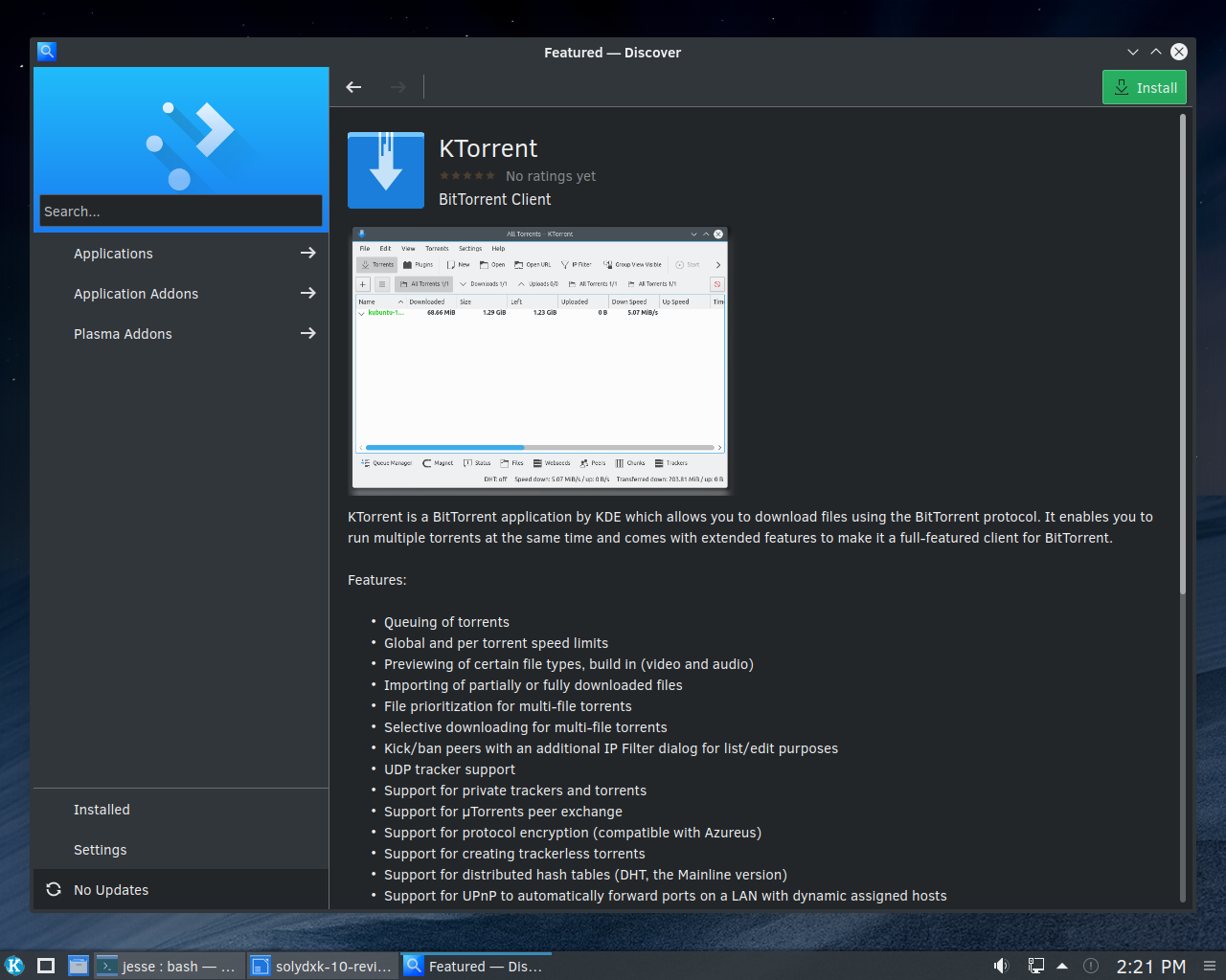 SolydXK desktop screenshot: 10 discover