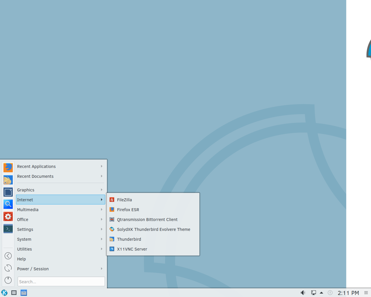 SolydXK desktop screenshot: 10 menu