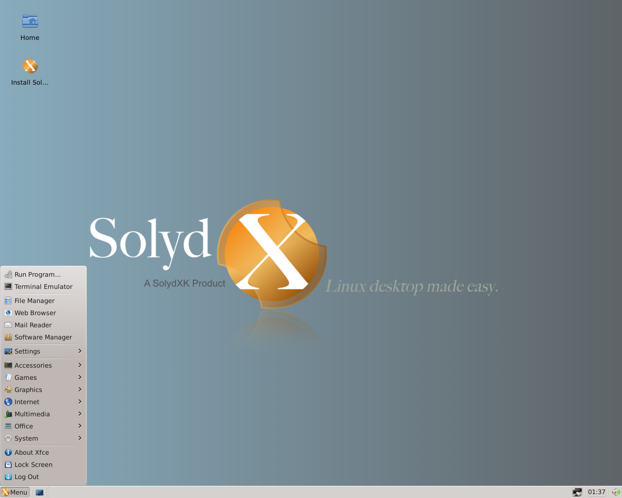 SolydXK desktop screenshot: 201304