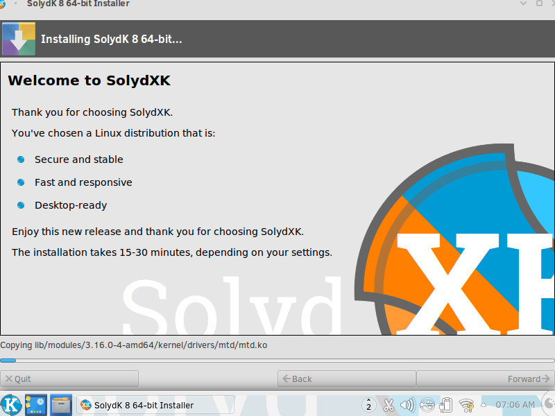SolydXK desktop screenshot: 201701 installer