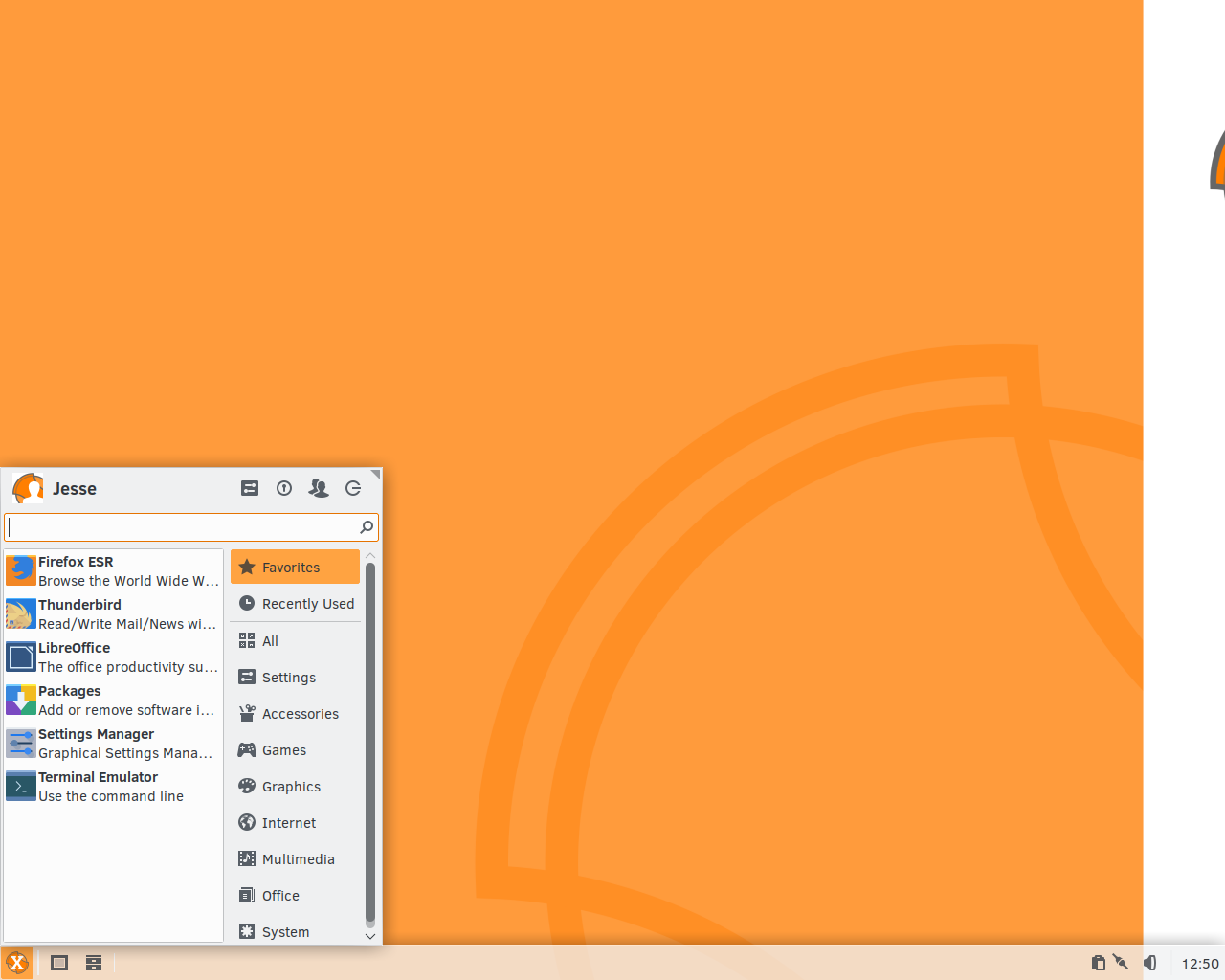 SolydXK desktop screenshot: 201902 menu