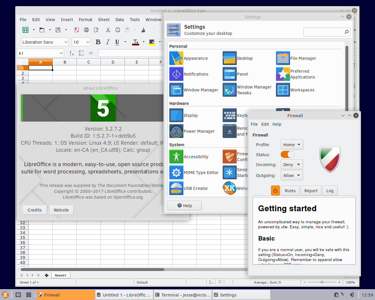 SolydXK desktop screenshot: 201902 settings