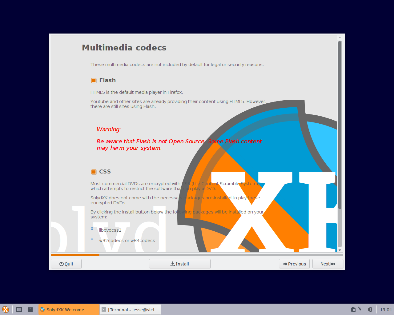 SolydXK desktop screenshot: 201902 welcome