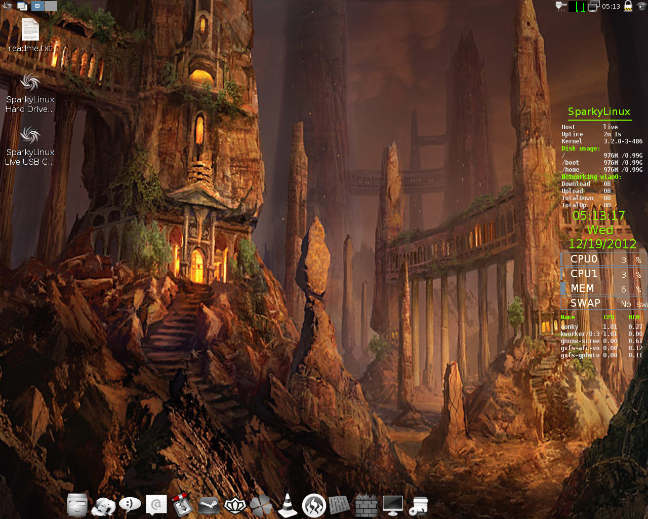 SparkyLinux desktop screenshot: 2.0.1