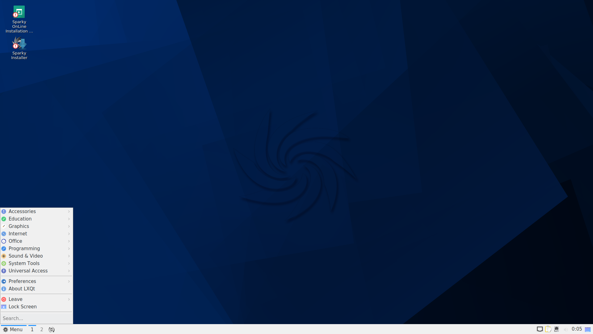 SparkyLinux desktop screenshot: 2019.08