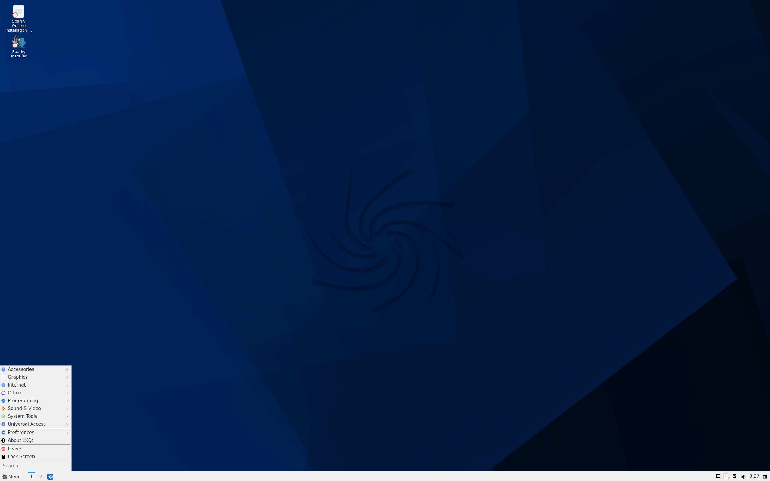 SparkyLinux desktop screenshot: 2021.03