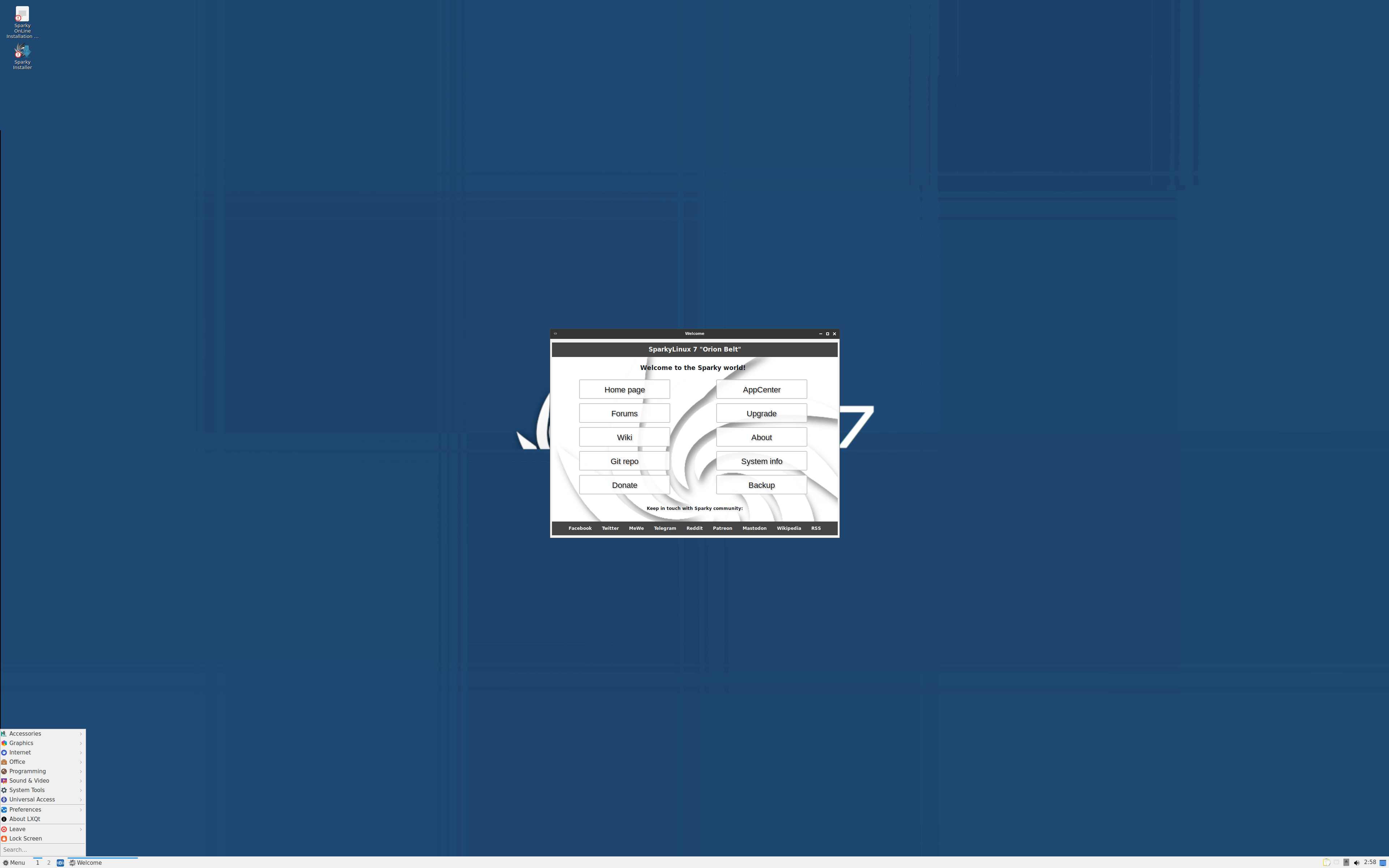SparkyLinux desktop screenshot: 2022.12