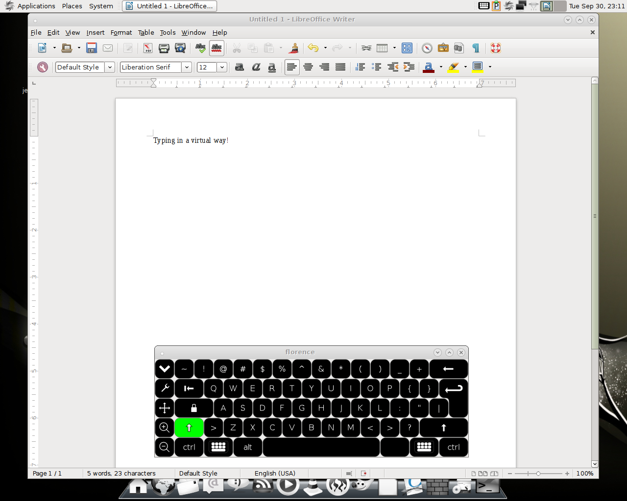 SparkyLinux desktop screenshot: 3.5 keyboard