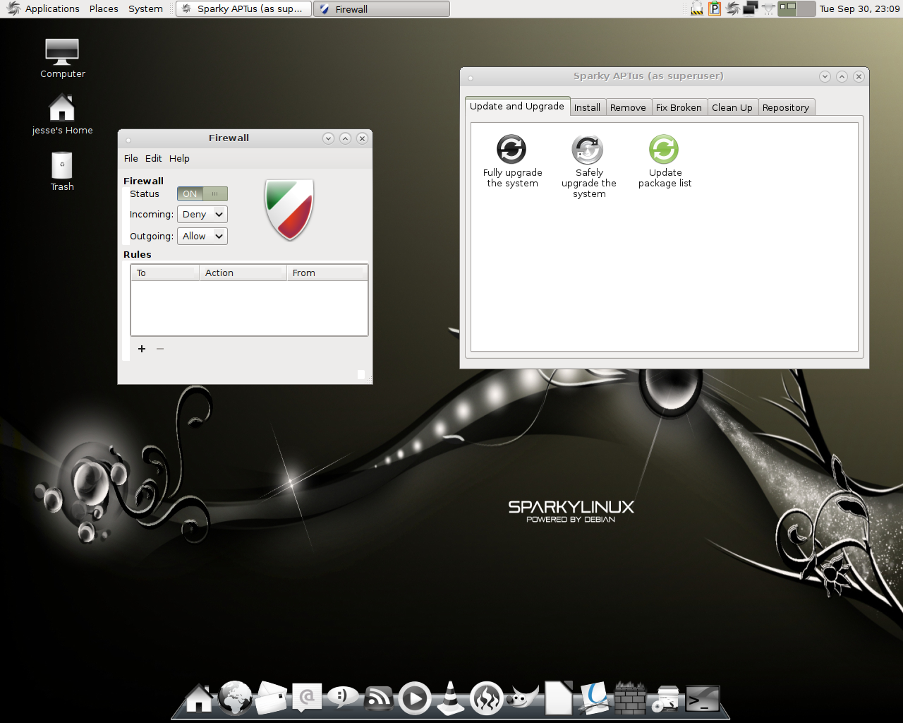SparkyLinux desktop screenshot: 3.5 packages