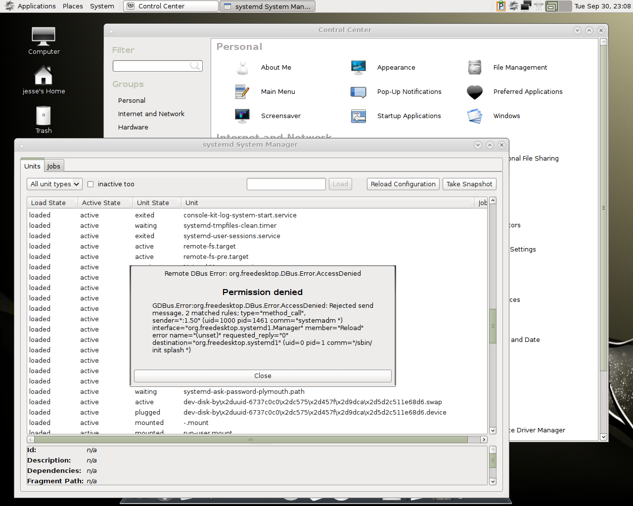 SparkyLinux desktop screenshot: 3.5 settings