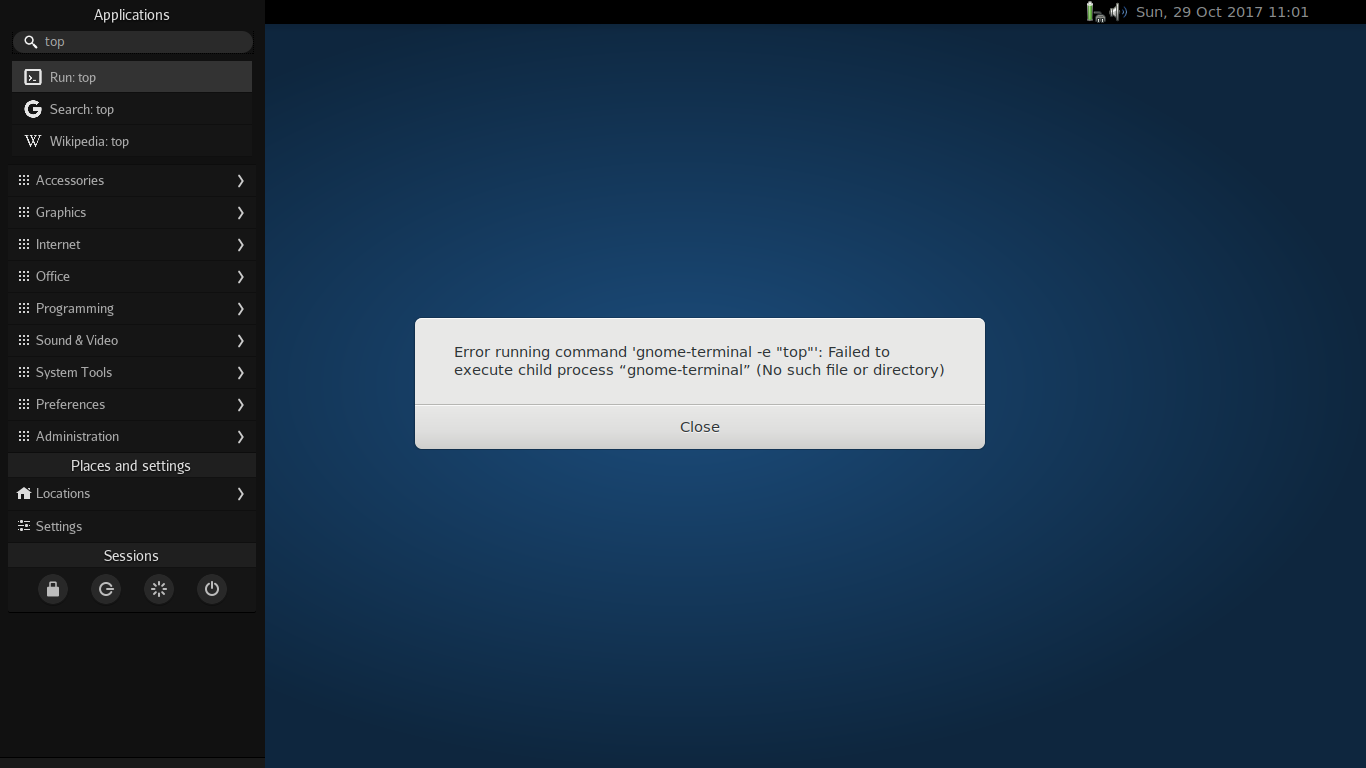 SparkyLinux desktop screenshot: 5.1 running top