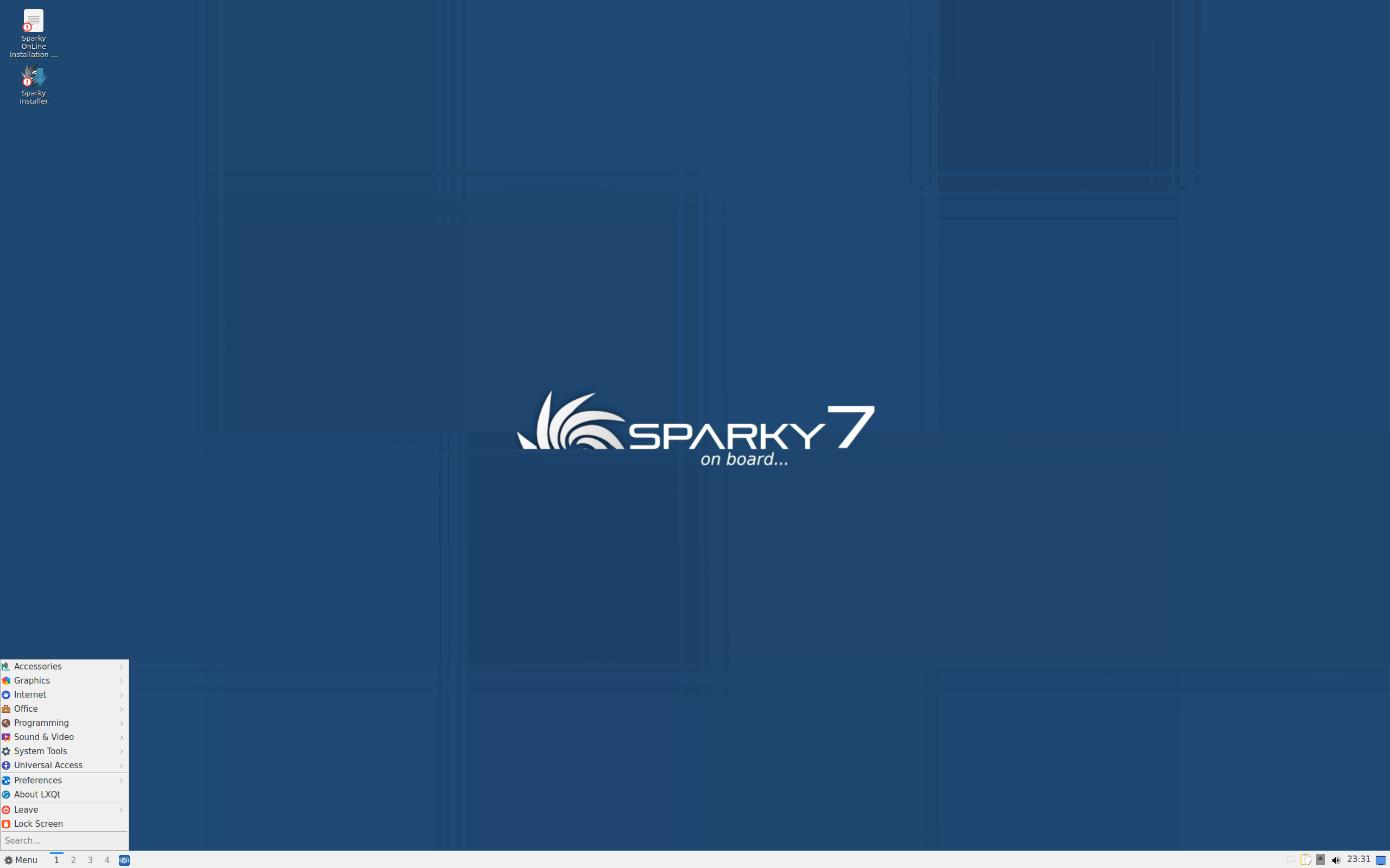 SparkyLinux desktop screenshot: 7.3