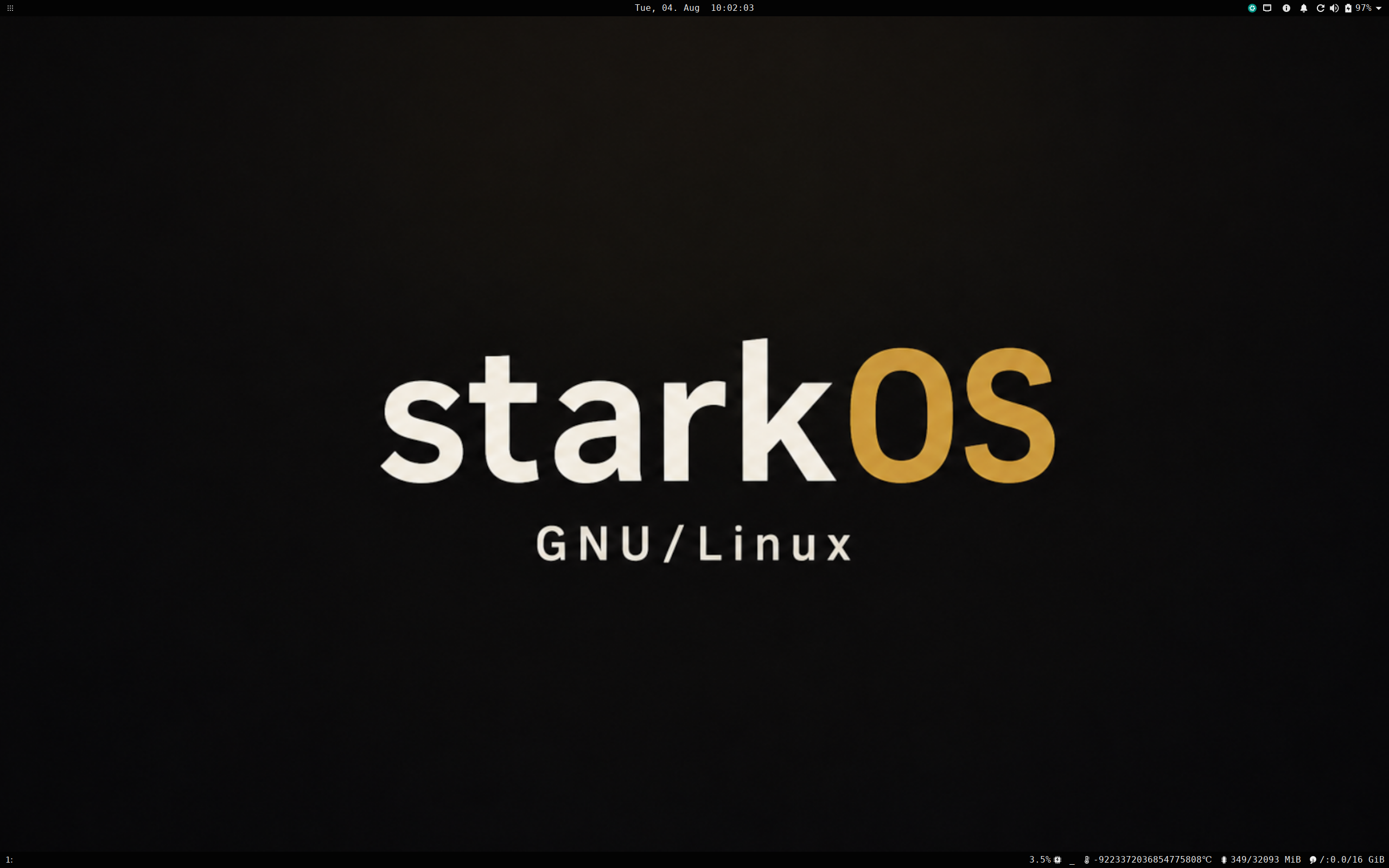 starkOS desktop screenshot: 20260803 sway