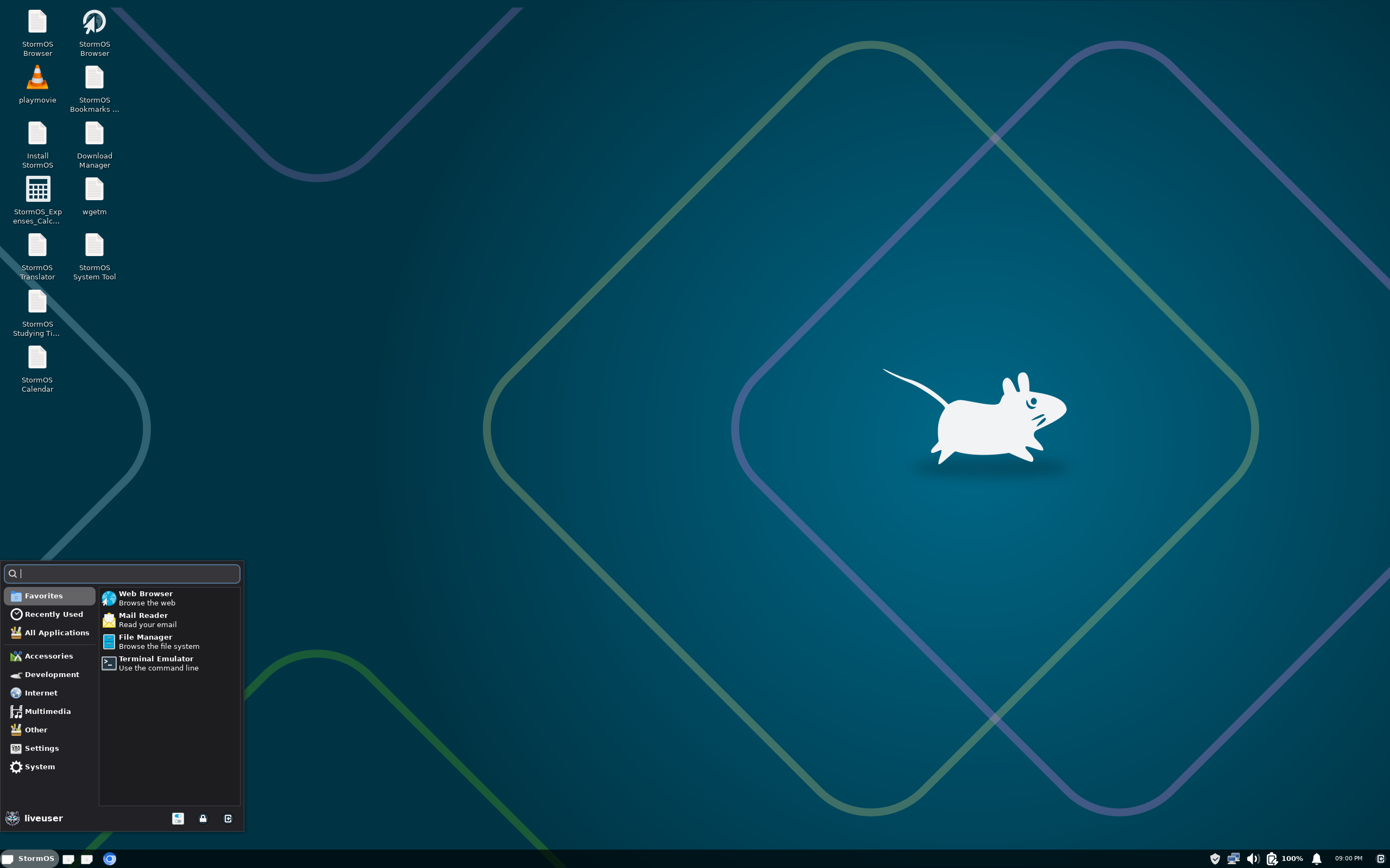 StormOS desktop screenshot: 07 19 2025