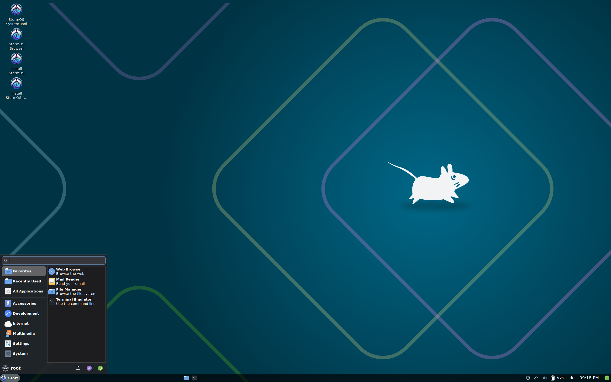StormOS desktop screenshot: 8.11.2025