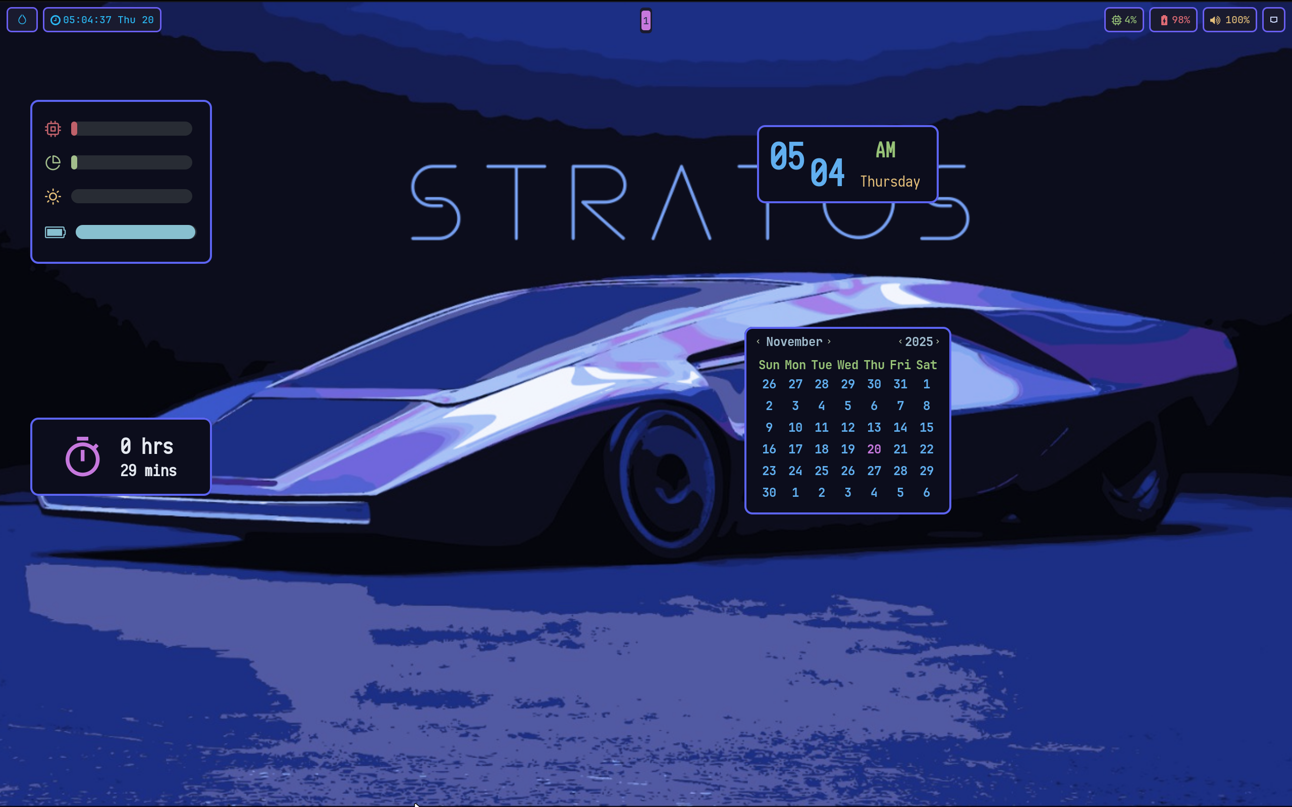 StratOS desktop screenshot: 2025.11.15