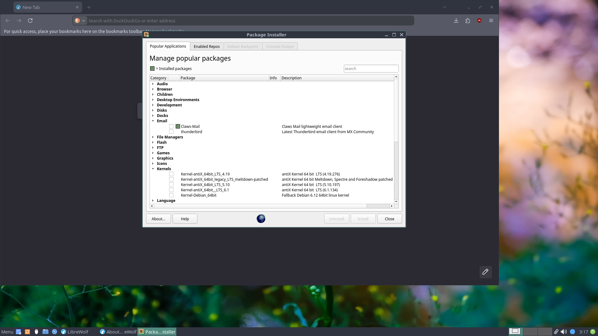 Super Lite desktop screenshot: 24.6 packages