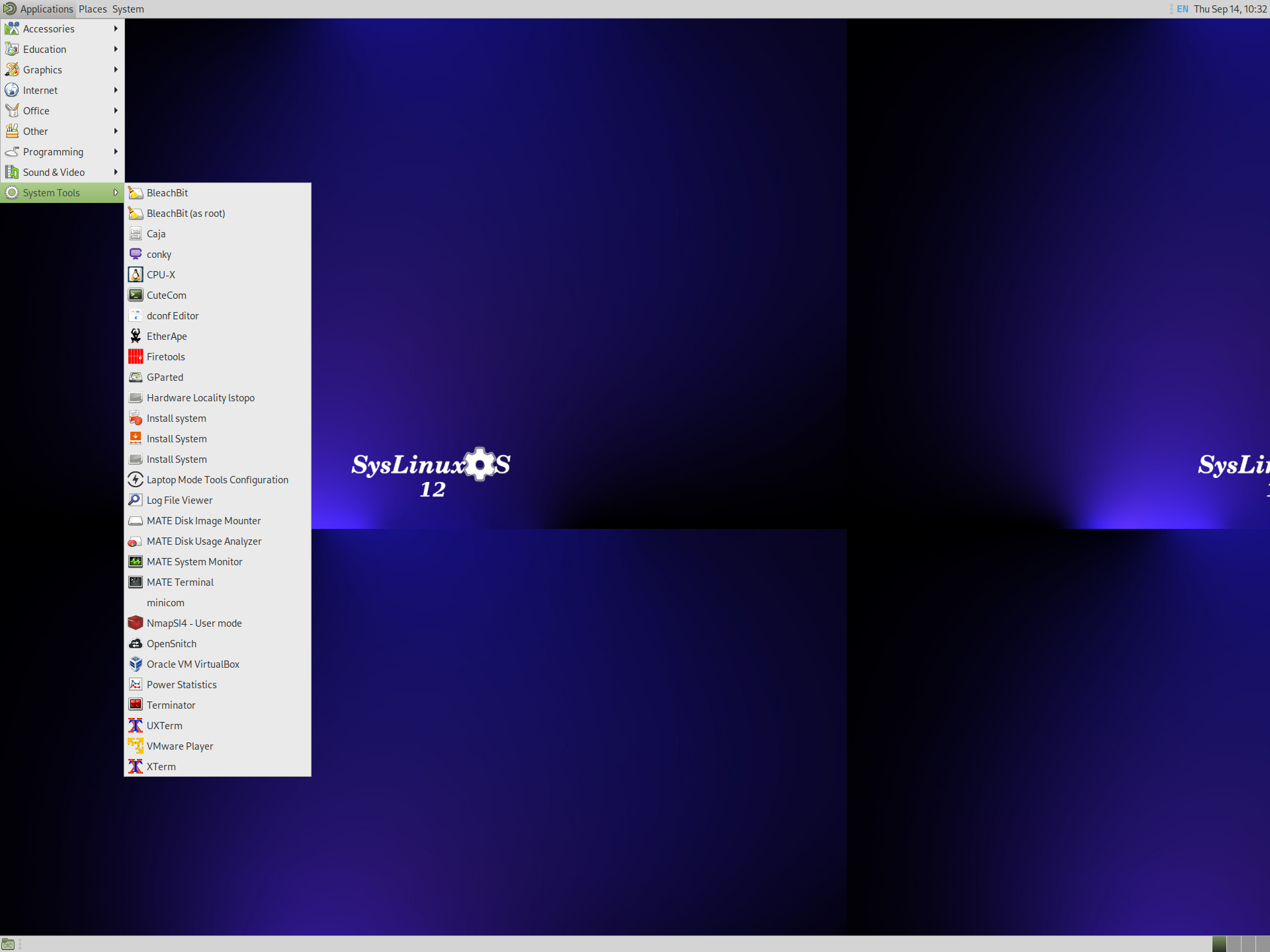 SysLinuxOS desktop screenshot: 12.1