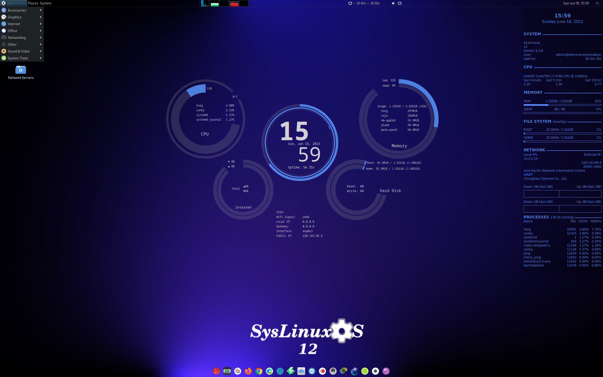 SysLinuxOS desktop screenshot: 12