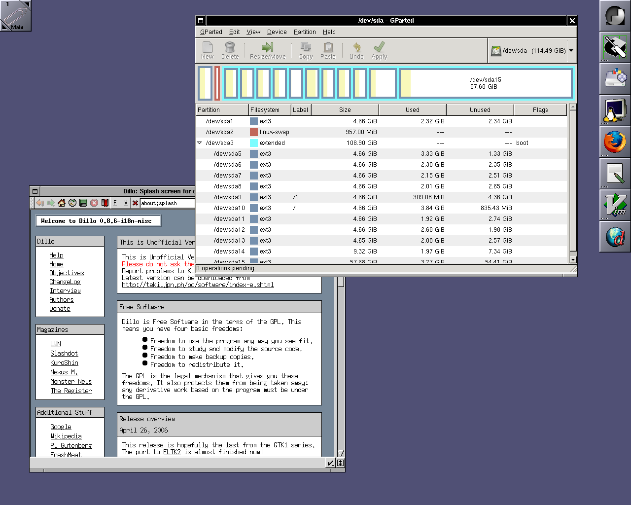 SystemRescue desktop screenshot: 1.0.0