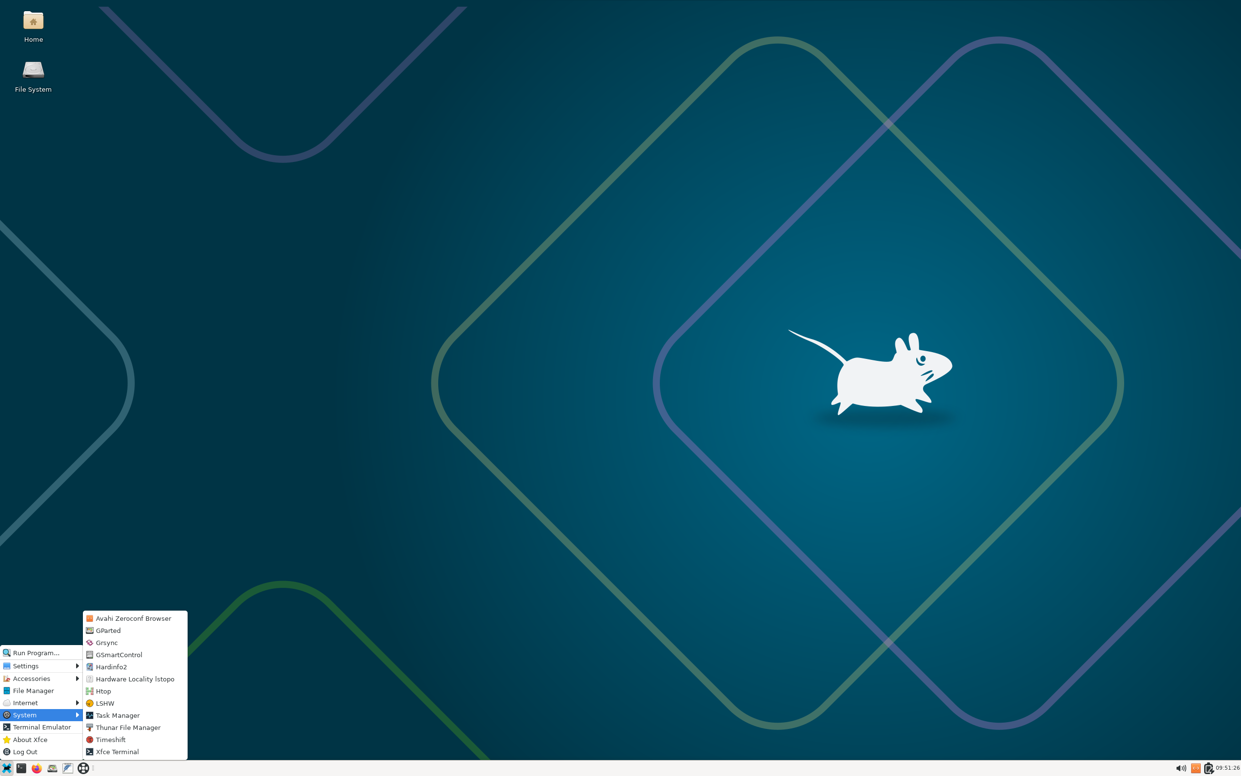 SystemRescue desktop screenshot: 13.02 xfce